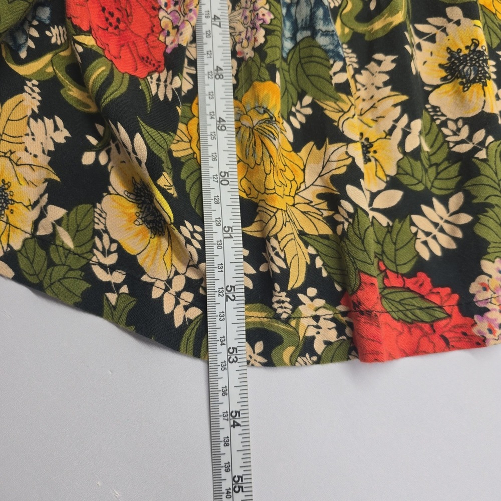 Natural Life Floral Maxi Dress Small Black Yellow Red Boho Rayon Sleeveless S - Picture 5 of 6